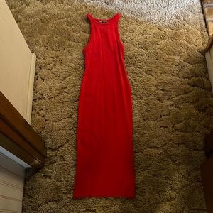 Zara red body con dress